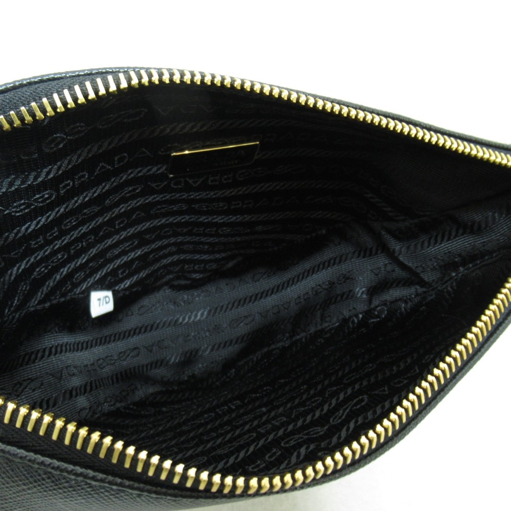 PRADA Shoulder bag with chain Black Safiano leather 1BC543VDOZNZVF0002 - Picture 5 of 9